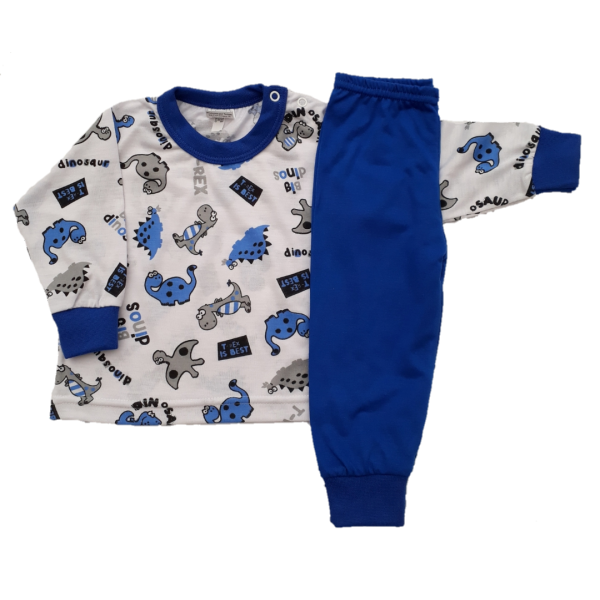 0275 Pijama Comprido Azul com Dinossauros P,M,G